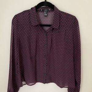 Silky blouse/button down. Size M